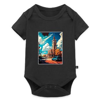 Stockton en Californie Vintage voyage affiche Souvenir - Body à manches courtes Premium Bébé - noir - Devant