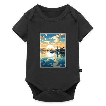 Pearl Harbor Hawaii Vintage Reiseposter Souvenir - Baby Premium Kurzarmbody - Schwarz - Vorne