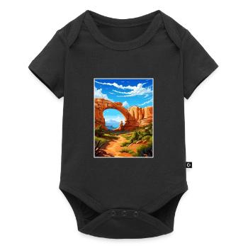 Pont naturel Utah Vintage voyage affiche Souvenir - Body à manches courtes Premium Bébé - noir - Devant