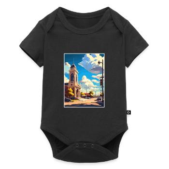 Stockton en Californie Vintage voyage affiche Souvenir - Body à manches courtes Premium Bébé - noir - Devant