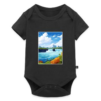 Niagara Falls Kanada Vintage Reiseposter WPA Kunst - Baby Premium Kurzarmbody - Schwarz - Vorne