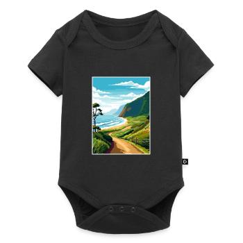 Waipio Valley Hawaï Vintage voyage affiche WPA Art - Body à manches courtes Premium Bébé - noir - Devant