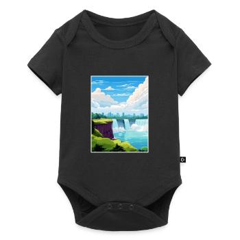 Niagara Falls Kanada Vintage Reiseposter WPA Kunst - Baby Premium Kurzarmbody - Schwarz - Vorne