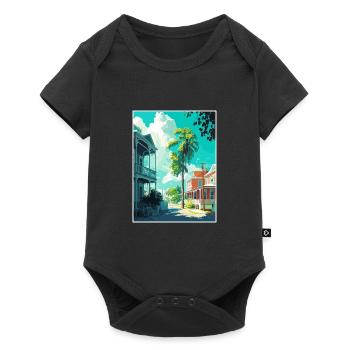 Key West Florida Vintage Reiseposter Souvenir - Baby Premium Kurzarmbody - Schwarz - Vorne