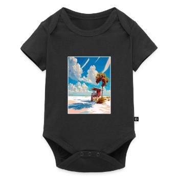 Siesta Key Florida Vintage Travel Poster Souvenir - Baby Premium short-sleeve bodysuit - black - Front