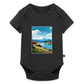 Petersburg Alaska Vintage Travel Poster Souvenir - Baby Premium short-sleeve bodysuit - black - Front