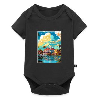 Melbourne Florida Vintage Travel Poster Souvenir - Baby Premium short-sleeve bodysuit - black - Front
