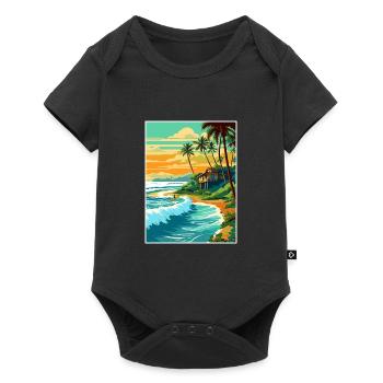 North Shore Hawaii Vintage voyage affiche Souvenir - Body à manches courtes Premium Bébé - noir - Devant