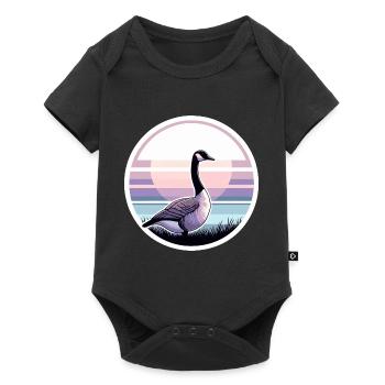 Beautiful Canadian Goose Sunset - Baby Premium short-sleeve bodysuit - black - Front