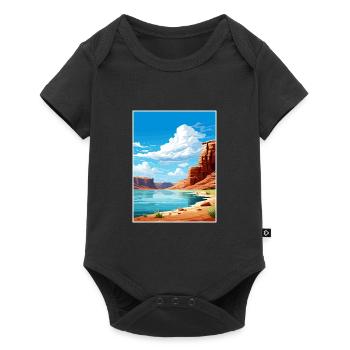 Lac Powell, Utah, Affiche de voyage vintage, souvenir - Body à manches courtes Premium Bébé - noir - Devant