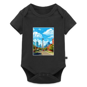 Calgary Kanada Vintage Reiseposter WPA Souvenir - Baby Premium Kurzarmbody - Schwarz - Vorne