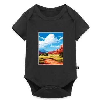 Zeder Utah Vintage Reiseposter WPA Souvenir - Baby Premium Kurzarmbody - Schwarz - Vorne