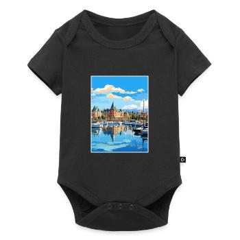 Victoria Kanada Vintage Reiseposter WPA Souvenir - Baby Premium Kurzarmbody - Schwarz - Vorne