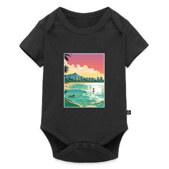 Honolulu Hawaii Vintage Travel Poster WPA Souvenir - Baby Premium short-sleeve bodysuit - black - Front