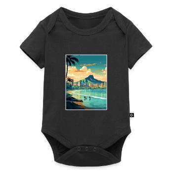 Honolulu Hawaii Vintage Travel Poster WPA Souvenir - Baby Premium short-sleeve bodysuit - black - Front