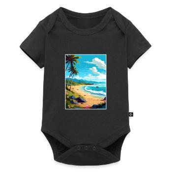 Kaanapali Hawaii Vintage voyage affiche Souvenir - Body à manches courtes Premium Bébé - noir - Devant