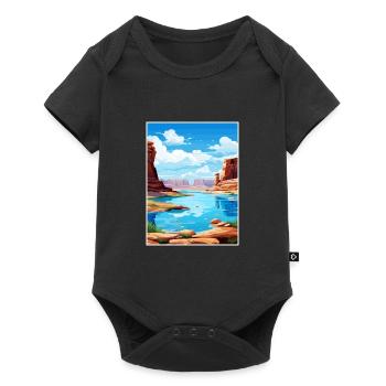 Lac Powell Utah Vintage voyage affiche Souvenir - Body à manches courtes Premium Bébé - noir - Devant