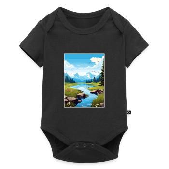 Hidden Lake Alaska Vintage Travel Poster Souvenir - Baby Premium short-sleeve bodysuit - black - Front