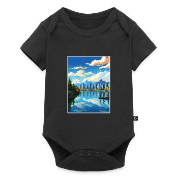Vancouver Canada Vintage voyage affiche Souvenir - Body à manches courtes Premium Bébé - noir - Devant