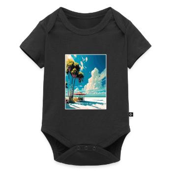 Siesta Key Florida Vintage Travel Poster Souvenir - Baby Premium short-sleeve bodysuit - black - Front