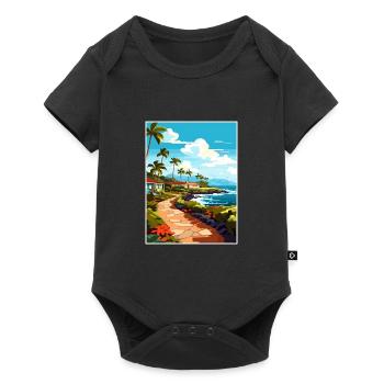 Kailua Kona Hawaii Vintage Travel Poster Souvenir - Baby Premium short-sleeve bodysuit - black - Front