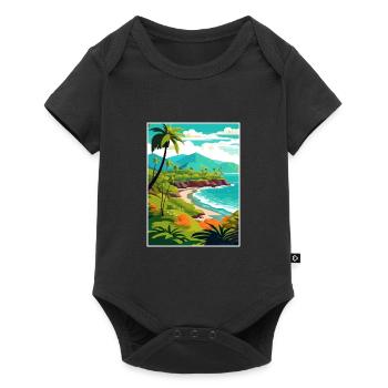 Kailua Kona Hawaii Vintage Travel Poster Souvenir - Baby Premium short-sleeve bodysuit - black - Front