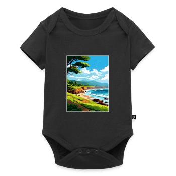 Kaena Point Hawaï Vintage voyage affiche Souvenir - Body à manches courtes Premium Bébé - noir - Devant