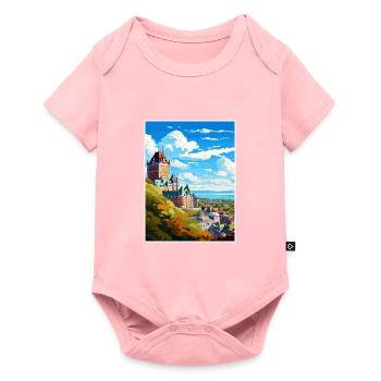 Québec Canada Vintage voyage affiche WPA Souvenir - Body à manches courtes Premium Bébé - rose - Devant