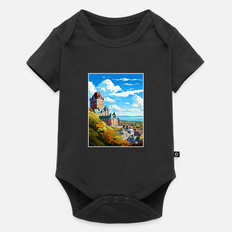 Québec Canada Vintage voyage affiche WPA Souvenir - Body à manches courtes Premium Bébé - noir