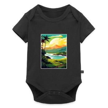 Kailua Kona Hawaii Vintage Travel Poster Souvenir - Baby Premium short-sleeve bodysuit - black - Front