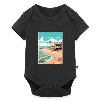 Crystal Beach Texas Vintage Reiseposter Souvenir - Baby Premium Kurzarmbody - Schwarz - Vorne