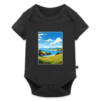 Bay Of Islands Neuseeland Vintage Reiseposter - Baby Premium Kurzarmbody - Schwarz - Vorne