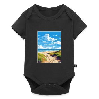 Foxton Beach Neuseeland Vintage Reiseposter WPA - Baby Premium Kurzarmbody - Schwarz - Vorne