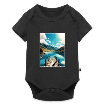Nelson Lakes New Zealand Vintage Travel Poster WPA - Baby Premium short-sleeve bodysuit - black - Front