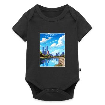 Melbourne Australia Deco Vintage Travel Poster WPA - Baby Premium short-sleeve bodysuit - black - Front