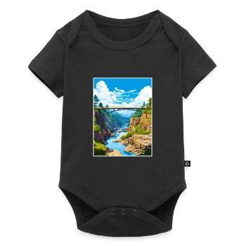 Cataract Gorge Australia Vintage Travel Poster WPA - Baby Premium short-sleeve bodysuit - black - Front