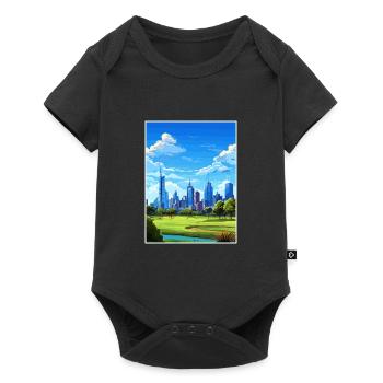 Melbourne Australia Deco Vintage Travel Poster WPA - Baby Premium short-sleeve bodysuit - black - Front