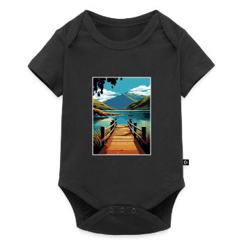 Nelson Lakes New Zealand Vintage Travel Poster WPA - Baby Premium short-sleeve bodysuit - black - Front