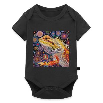Bearded dragons, lizards, colorful, animal, gift - Baby Premium short-sleeve bodysuit - black - Front