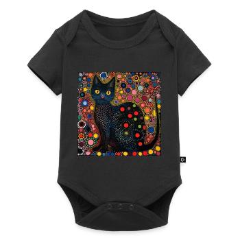 Black Cat, Cats, Colorful, Animal, Gift - Baby Premium short-sleeve bodysuit - black - Front