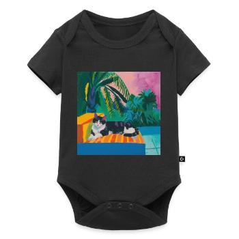 Cat, Cats Colorful, Animal, Gift, Gift Idea - Baby Premium short-sleeve bodysuit - black - Front