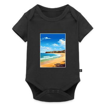 Bondi Beach Australia Vintage Travel Poster WPA - Baby Premium short-sleeve bodysuit - black - Front