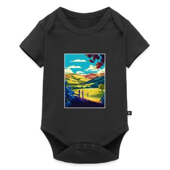Marlborough Neuseeland Vintage Reiseposter WPA - Baby Premium Kurzarmbody - Schwarz - Vorne