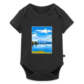 Lake Taupo Neuseeland Vintage Reiseposter WPA - Baby Premium Kurzarmbody - Schwarz - Vorne