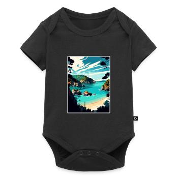Abel Tasman Neuseeland Vintage Reiseposter WPA - Baby Premium Kurzarmbody - Schwarz - Vorne