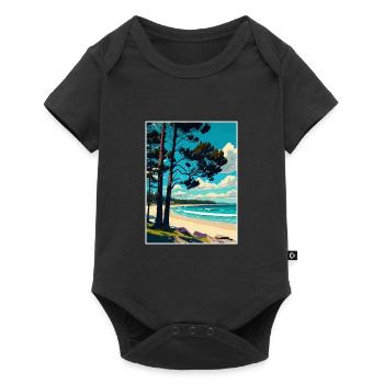 Manly Beach Australia Vintage Travel Poster WPA - Baby Premium short-sleeve bodysuit - black - Front
