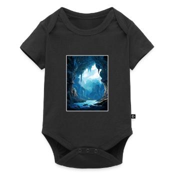 Waitomo Caves New Zealand Vintage Travel Poster - Baby Premium short-sleeve bodysuit - black - Front