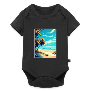Four Mile Beach Australien Vintage-Reiseposter - Baby Premium Kurzarmbody - Schwarz - Vorne