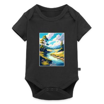 Wye Creek Decoration New Zealand Travel Poster - Baby Premium short-sleeve bodysuit - black - Front
