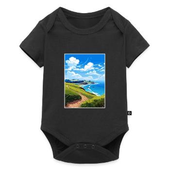 Péninsule de Coromandel Nouvelle-Zélande affiche de voyage - Body à manches courtes Premium Bébé - noir - Devant
